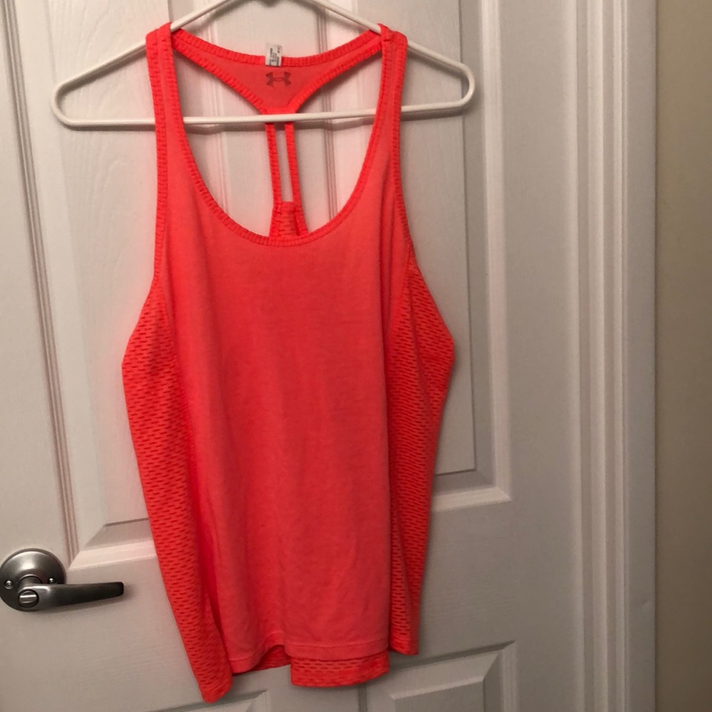 Under armour neon orange tank size m